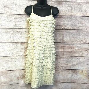 Anthropologie MAEVE 6P Ruffled Lace Sundress Ivory